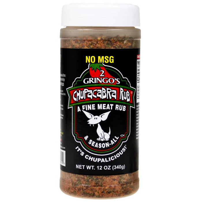 2 Gringos Chupacabra No MSG Original Fine Meat Rub 12 Oz All Seasoning Single