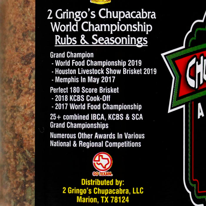 2 Gringos Chupacabra No MSG Original Fine Meat Rub 12 Oz All Seasoning Single