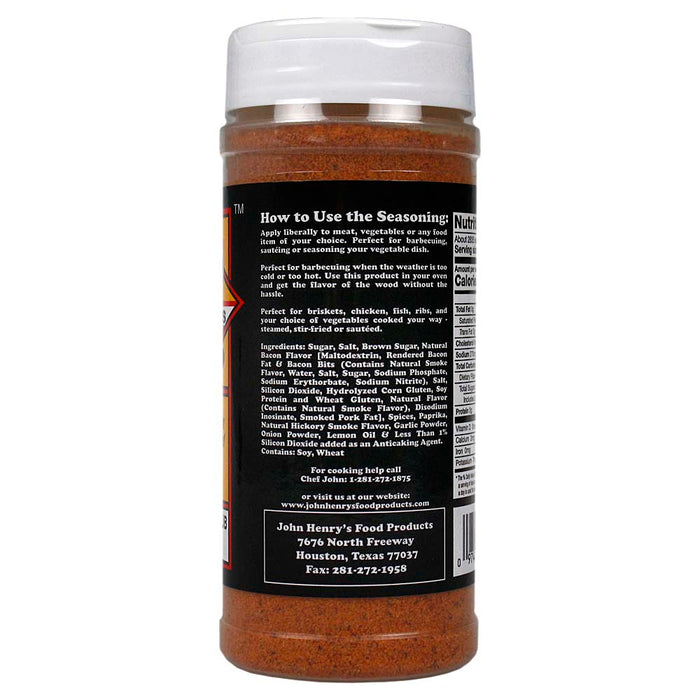 John Henry's Big Daddys Smokehouse Rub Seasoning Hickory Bacon 11.5 Oz Bottle