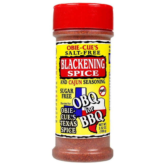 Obie Cue's Salt Free Blackening Spice Cajun Seasoning No Sugar or MSG 3.52 Oz