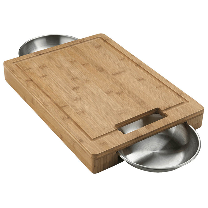 Napoleon PRO Series Bamboo Cutting Board with Two Stainless Steel Bowls 70012