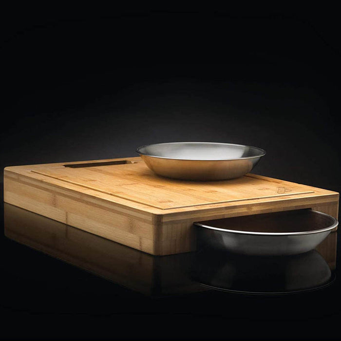 Napoleon PRO Series Bamboo Cutting Board with Two Stainless Steel Bowls 70012