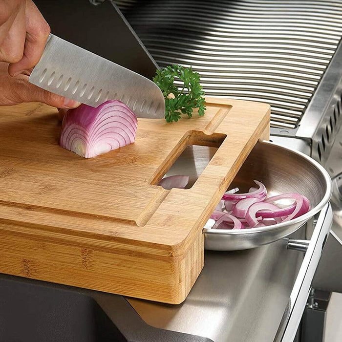 Napoleon PRO Series Bamboo Cutting Board with Two Stainless Steel Bowls 70012