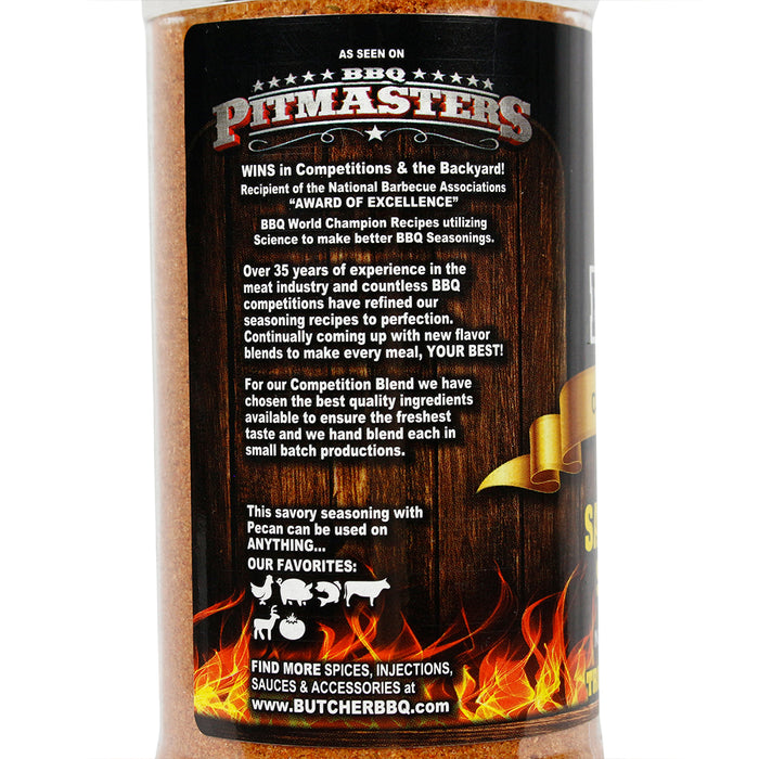 Butcher BBQ Savory Pecan Signature Blend 12.2 Oz BBQ Rub Seasoning Gluten Free