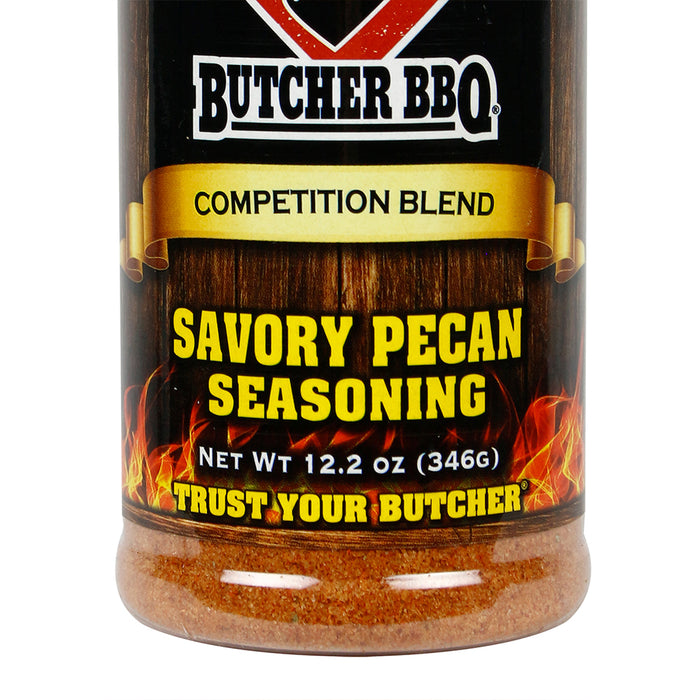 Butcher BBQ Savory Pecan Signature Blend 12.2 Oz BBQ Rub Seasoning Gluten Free