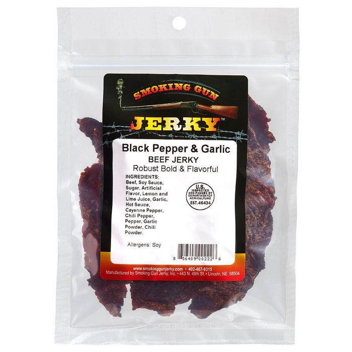 Smoking Gun Jerky Black Pepper & Garlic Beef Jerky 2.75 Oz Bag 8-56409-00219