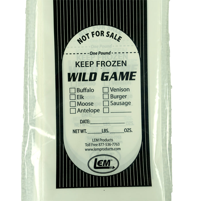 LEM Wild Game Bags 2 Pound Freezer Storage 100 Count Ground Meat Packaging 903