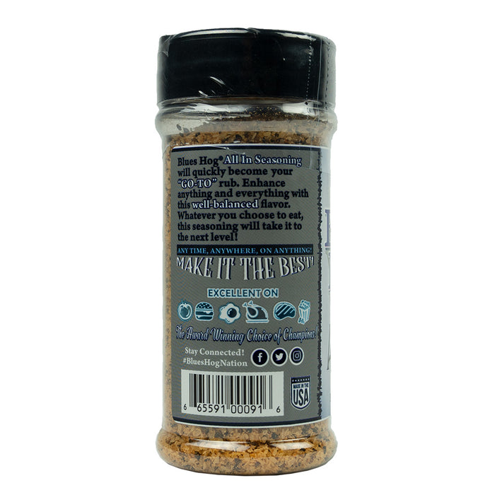 Blues Hog All In Dry Rub All Natural High Quality Seasoning Gluten Free 6.0 oz