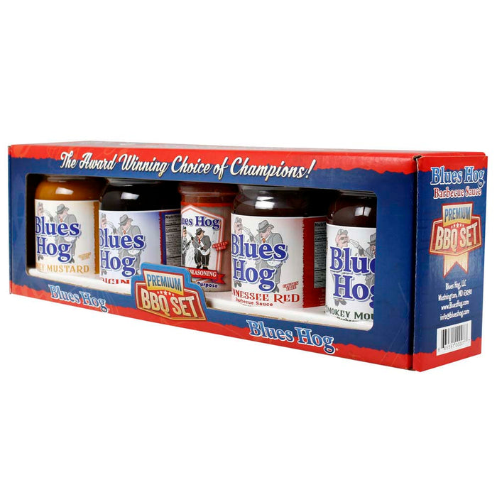 Blues Hog Premium 5 Piece Gift Set Award Winning BBQ Sauces Rub Box Set 91005