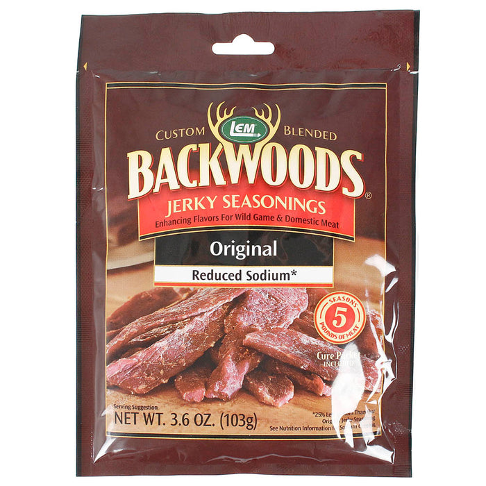 Backwoods 3.6 Oz Reduced Sodium Original Jerky Seasoning for 5 Lbs of Meat 9152