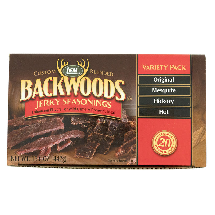 Backwoods Jerky Seasoning Original Mesquite Hickory Hot Variety Pack 5 lbs Each