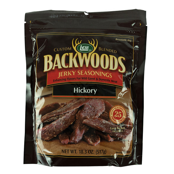 Backwoods Hickory Jerky Seasoning for 25 Lbs Meat w/ Cure Packet LEM 18.3 oz