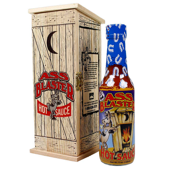 Ass Blaster Hot Sauce 5 oz Bottle Extremely Hot With Wooden Outhouse AB003