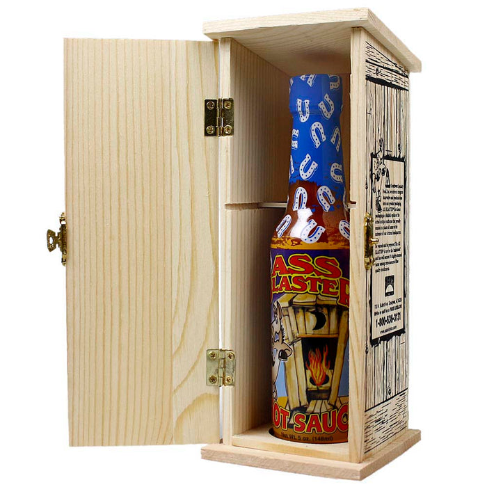 Ass Blaster Hot Sauce 5 oz Bottle Extremely Hot With Wooden Outhouse AB003