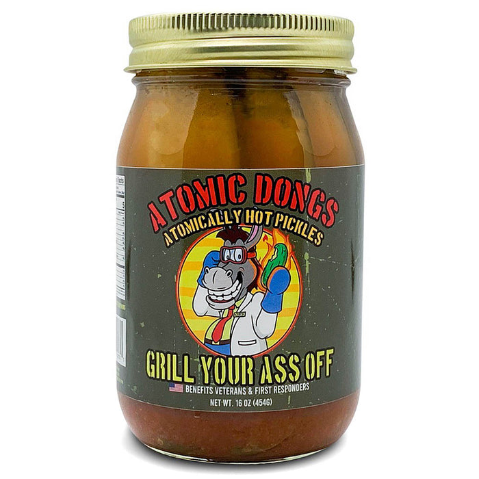 Grill Your Ass Off Atomic Dongs Habanero Spicy Pickles 16 Oz Jar ADONGS