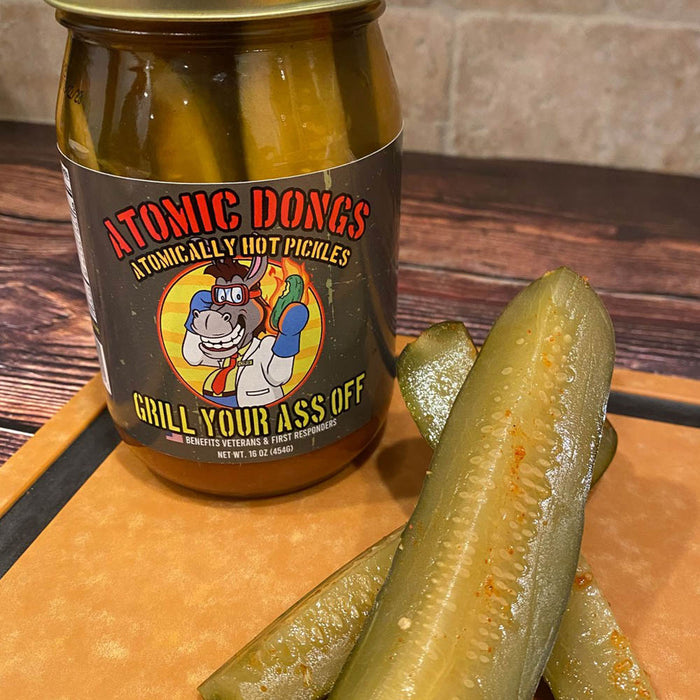 Grill Your Ass Off Atomic Dongs Habanero Spicy Pickles 16 Oz Jar ADONGS
