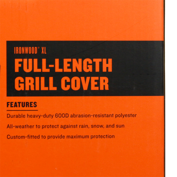 Traeger Ironwood XL All-Weather Full Length 600D Polyester Grill Cover Gray