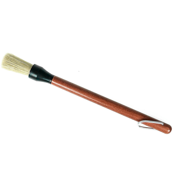 BBQ Round Basting Brush Natural Bristle Brush with 10-1/4 " Rosewood Handle