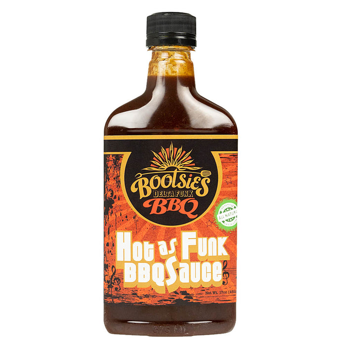 Bootsies Delta Funk BBQ Hot As Funk BBQ Sauce Sweet N' Smoky Gluten Free 17 Oz