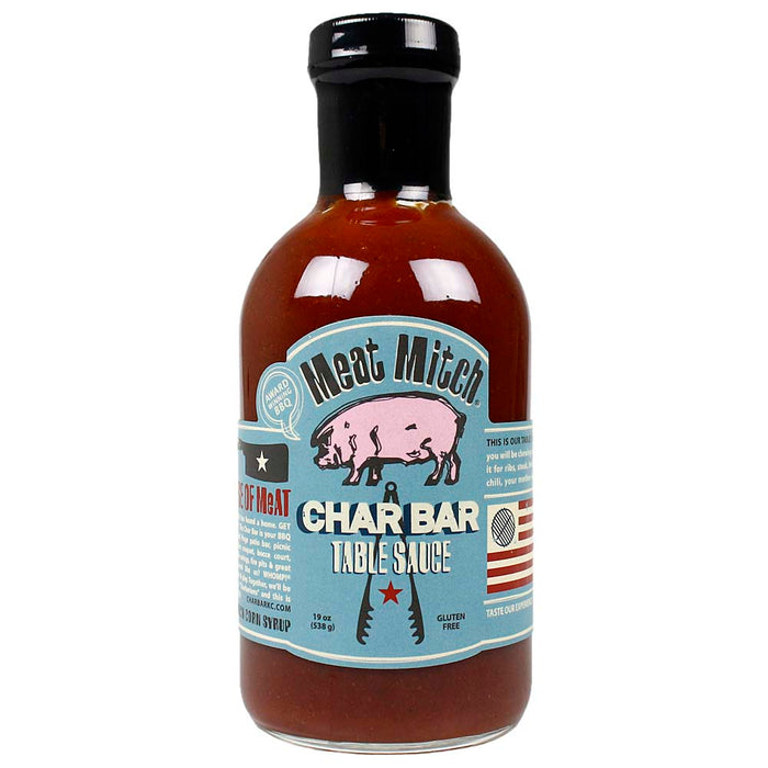 Meat Mitch Char Bar Table Sauce 19 Oz Bottle Award Winning No MSG or Gluten