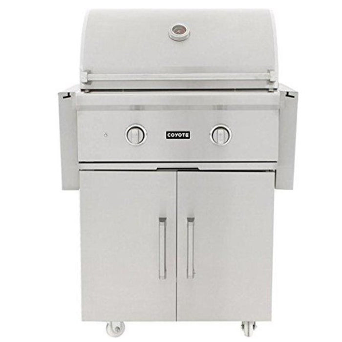 Coyote 28" Freestanding Gas Grill on a Cart w/Interior Light C-Series C1C28NG-FS