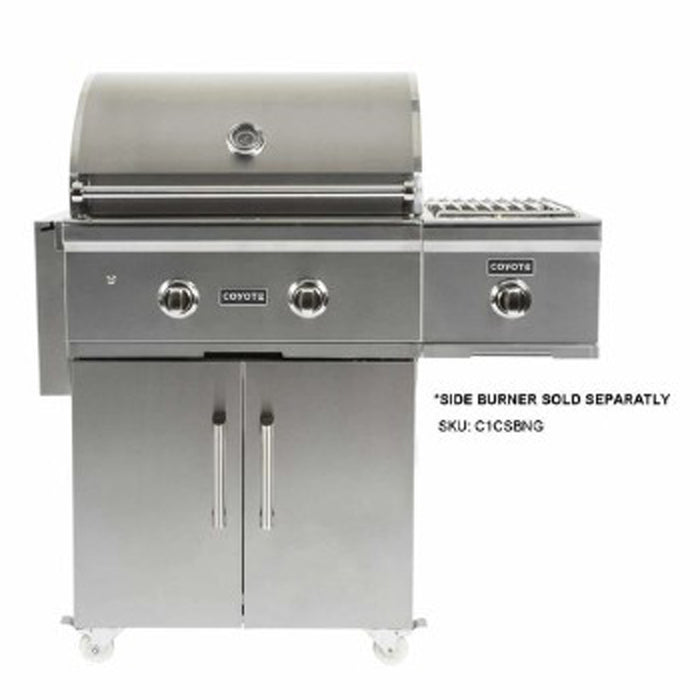 Coyote 28" Freestanding Gas Grill on a Cart Interior Lights C-Series C1C28LP-FS