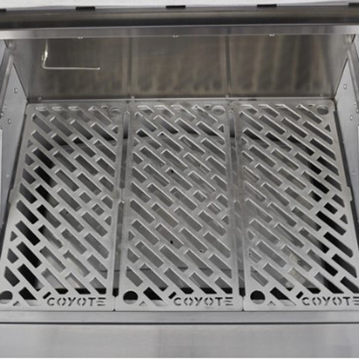 Coyote 28 Inch Pellet Grill on a Cart Made of 304 Stainless Steel With Hopper