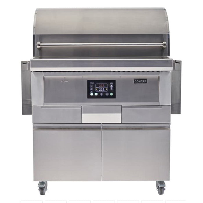 Coyote 36 Inch Pellet Grill on a Cart Made of 304 Stainless Steel With Hopper