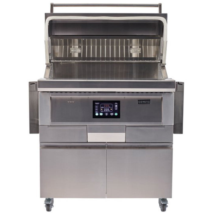 Coyote 36 Inch Pellet Grill on a Cart Made of 304 Stainless Steel With Hopper