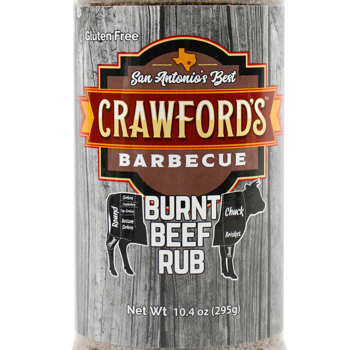 Crawford's Barbecue 10.4 Oz BBQ Burnt Beef Rub Smoky Flavor San Antonio's Best