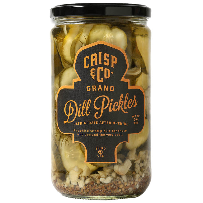 Crisp & Company Grand Dill Pickles 24 Oz Jar Savory Salt and Dill