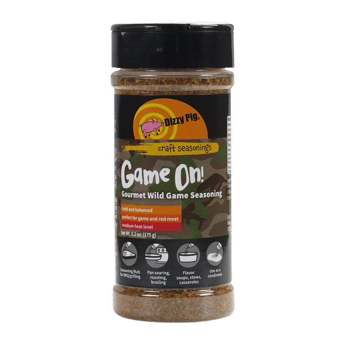 Dizzy Pig BBQ Company Seasoning Rub Game On Wild Game Beef 6 oz Shaker Bottle