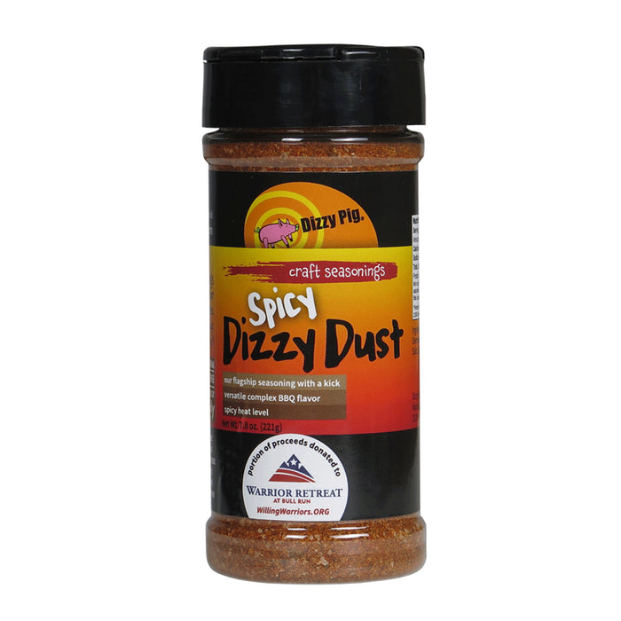 Dizzy Pig BBQ Company Spicy Dizzy Dust Sweet and Hot Seasoning Rub 7.8 Oz Bottle