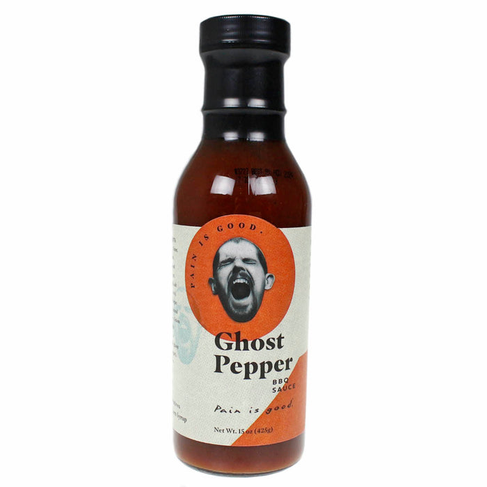 Pain is Good Ghost Pepper Spicy BBQ Sauce All Natural Gluten-Free Vegan 15 oz.