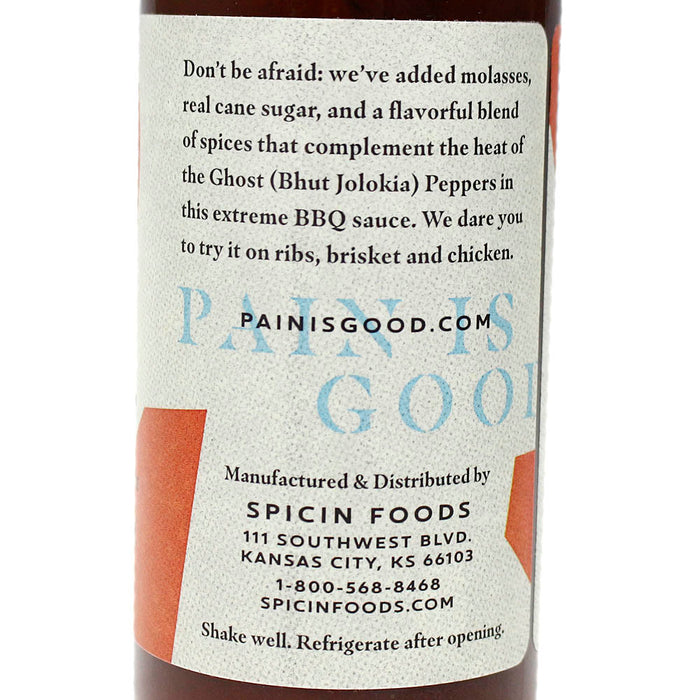 Pain is Good Ghost Pepper Spicy BBQ Sauce All Natural Gluten-Free Vegan 15 oz.