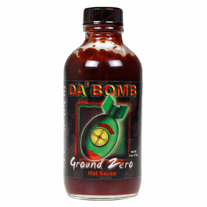 Da'Bomb Ground Zero Hot Sauce Extra Hot Pepper Extract 321,900 Scoville 4 oz.