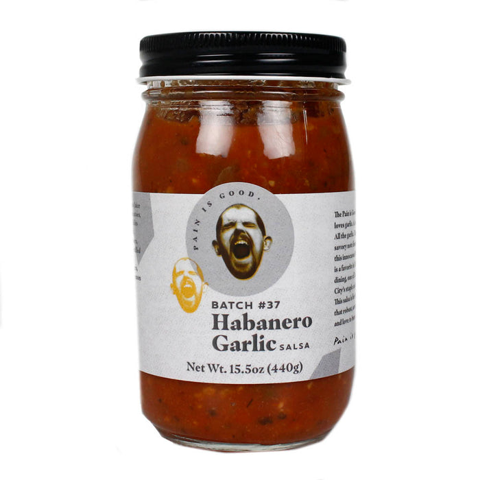 Pain is Good Batch 37 Habanero Garlic Salsa Small Batches Big Flavors 15.5 oz