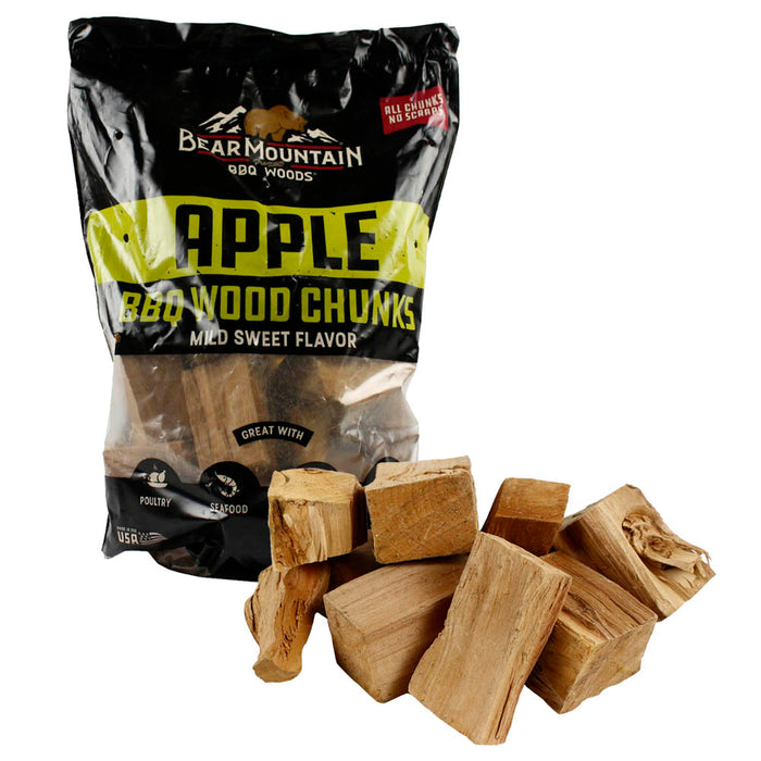 Bear Mountain BBQ Apple 100% All Natural Hardwood Chunks Mild Sweet Smoky Flavor