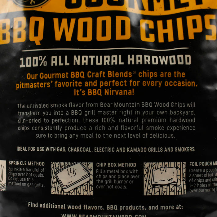 Bear Mountain BBQ Gourmet Natural Hardwood Chips Balanced Sweet Smoky Flavor