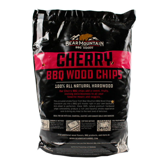 Bear Mountain BBQ Cherry All Natural Hardwood Chips Mild Fruity Smoky Flavor