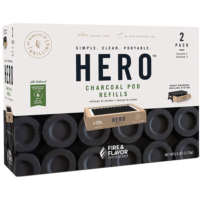 Fire & Flavor Hero Charcoal Refill Pack of 2 FFG2