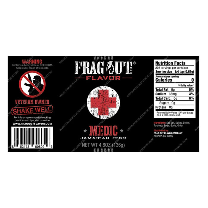 Frag Out Flavor Medic Jamaican Jerk Seasoning Medium Heat 4.8 Oz Bottle