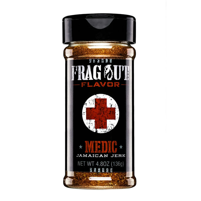 Frag Out Flavor Medic Jamaican Jerk Seasoning Medium Heat 4.8 Oz Bottle