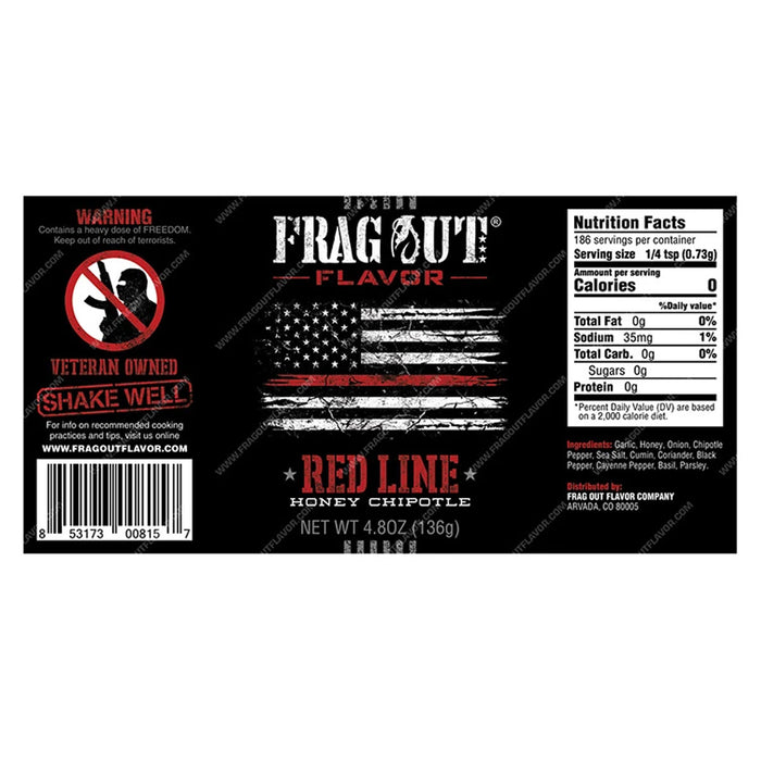 Frag Out Flavor Red Line Honey Chipotle Seasoning Rub Medium Heat 5 Oz Bottle