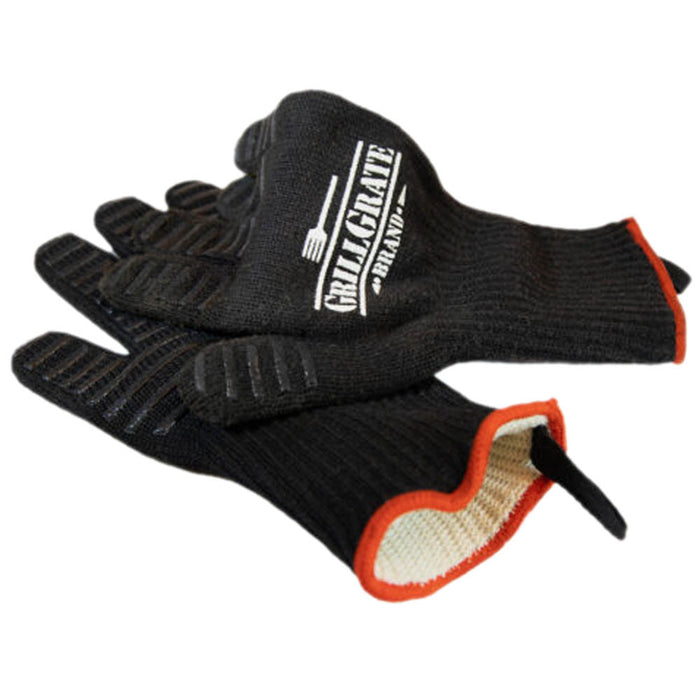 GrillGrate Large Grilling Gloves Heat Resistant to 550° F Kevlar Non Slip Pair