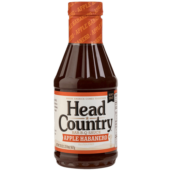 Head Country Apple Habanero BBQ Sauce Crisp Sweet Apples Habanero 20 Oz Bottle