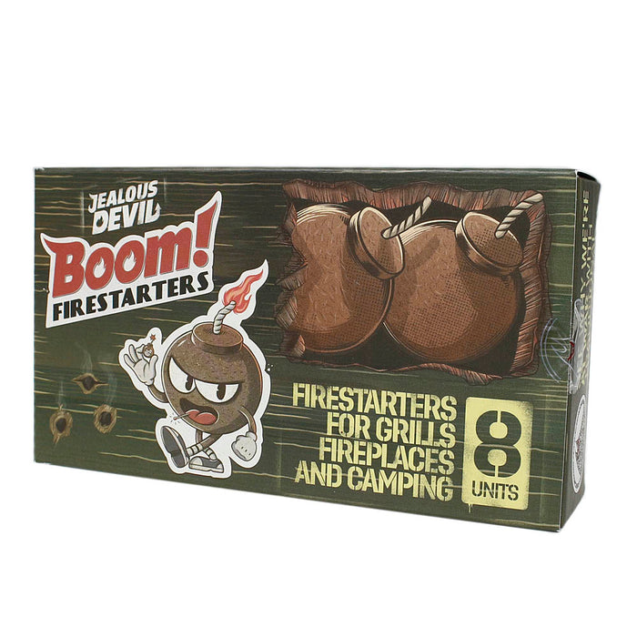 Jealous Devil Boom Firestarter For Grills Fireplaces And Camping 8-Pack JDBOOM08