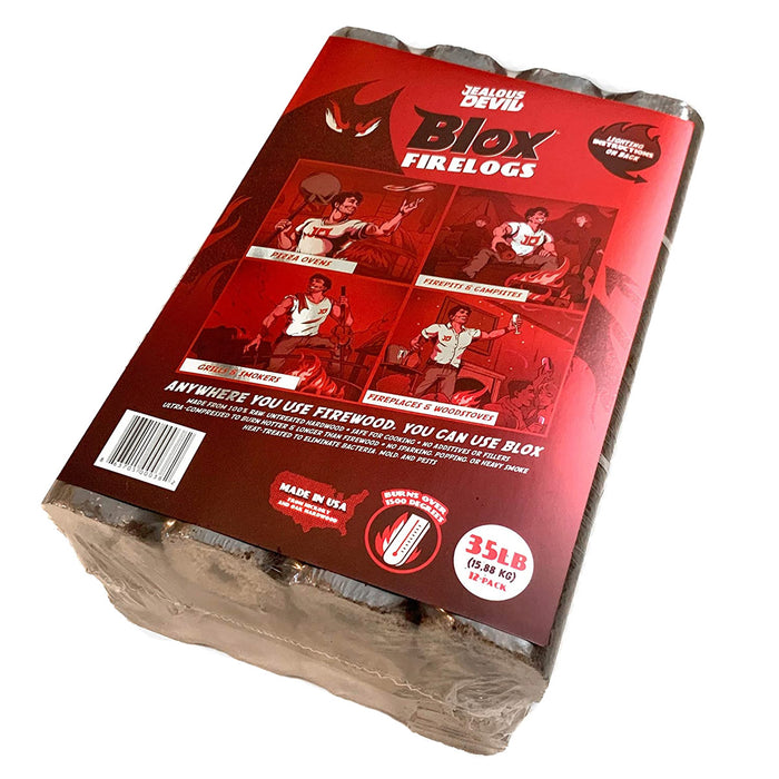 Jealous Devil Blox Fire Logs 100% All Natural Pizza Oven Log 14" x 2" Logs