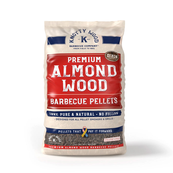 Almond BBQ Cooking Pellets 20 lb Bag 100% Natural Nutty Sweet Smoke Knotty Wood