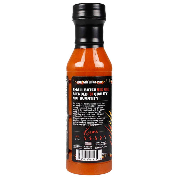 Kosmos Q Wing Sauce Honey Habanero Flavor 13.75 Oz Bottle Spicy KOS-01122